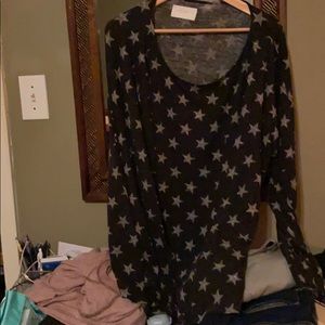 Lucky brand xxl tunic sweater stars